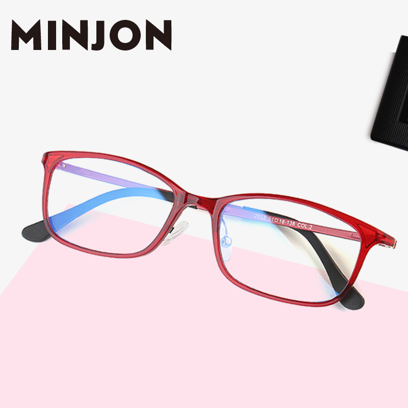 Anti-Blu-ray Myopia Glasses Female Korean version Tide Round Face Mesh Red Display Slim Fit Degree Discoloration Eye Radiation Flat Mirror