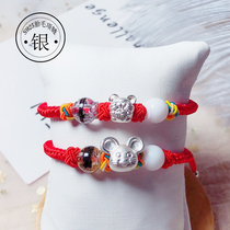 Baby Fetal Hair Souvenirs Making Breast Milk Red Rope Bracelet 925 Pure Silver Baby Fetal Hair Diy Homemade Material Permanent