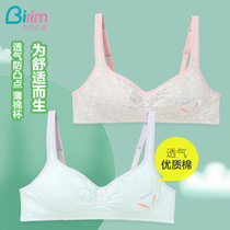 Bai Ling Bai Li Cotton girl underwear Development period student buckle rimless bra thin section