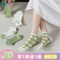 5 pairs of girls  socks Short socks womens spring and autumn sweat-absorbing summer thin four seasons womens boat socks