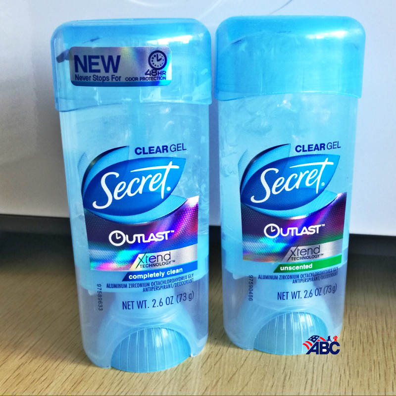 48小时 美国secret秘密止汗露膏 腋下去味73g 啫喱无味