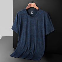 Ice silk quick-drying mens running fitness large size breathable quick-drying clothes Summer short-sleeved round neck outdoor sports t-shirt