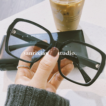 Xiaoxiang glasses frame ins net celebrity Ouyang Nana star with the same black frame flat mirror womens frame thick frame anti-blue light