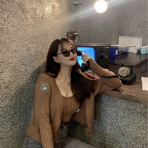 2021 new tr90 ultralight polarized sunglasses male small frame black frame marine sheet sunglasses female retro personality rice nails