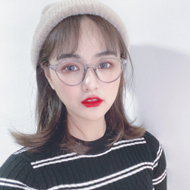 2020 new square black-framed glasses net red models no makeup thin irregular anti-blue light frame glasses couple models