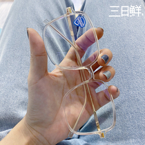 Large frame square anti-blue light flat mirror retro personality face small round face myopia glasses for men and women