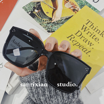 Korean version of tide Li Yifeng star with big frame retro square sunglasses female thin Joker polarized sun glasses men 17