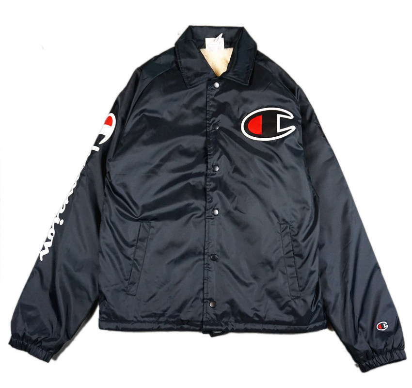 美版正品 champion 秋冬 刺绣大c 袖标羊羔绒加厚 外套教练夹克