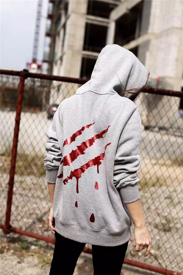 四色现货 suamoment 血爪痕抓痕 烫金 迷彩 加绒卫衣 情侣 帽衫