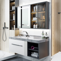 Light Lavish Rockboard Integrated Bath Cabinet Combination Modern Minima Wash Wash Face Pool Mirror Toilet Wash Table Basin Suit