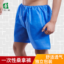 Large size thick disposable underwear mens shorts high waist boxer fork non-woven sauna pants paper