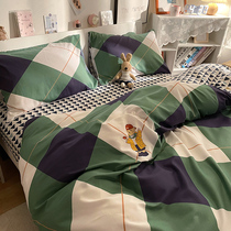 Full cotton bed four pieces of cover 100 pure cotton nude sleeping bed linen bed Hat Style Ka Ventilated Summer three sets of supplies 4