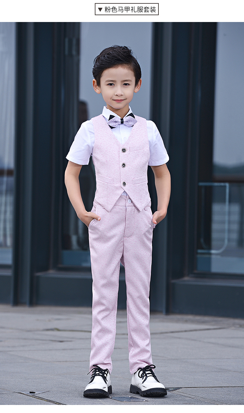 六一儿童花童婚礼服男孩童装礼服主持人走秀礼服钢琴演出服套装夏