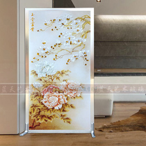 Art glass TV background wall Aisle back Sofa background cabinet screen partition Entry entrance Yutang rich