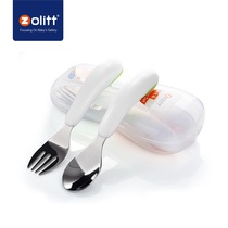 Spot U.S. Zolitt Zhuoli baby 304 stainless steel fork and spoon set with storage box