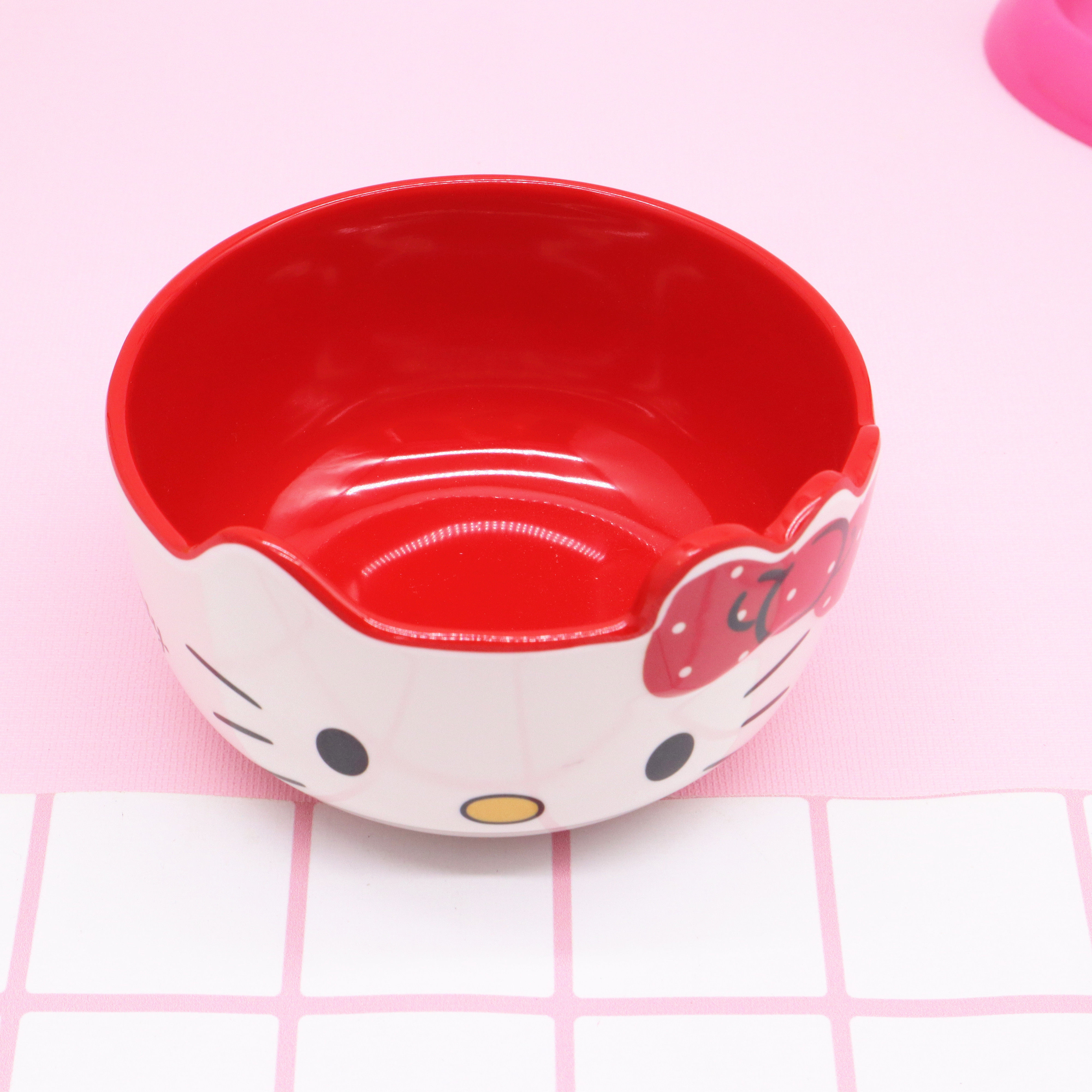 儿童学生餐具少女心kitty汤碗餐具食品级密胺防摔卡通造型饭碗