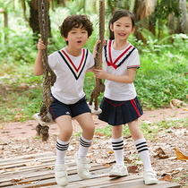 Kindergarten Summer Dress 2021 New Elementary School Uniform Class Uniform Cotton Sports Suit Performance Costume Childrens Wear