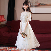 High-end Bridesmaid Service Evening Gown Dress Lady Banquets Light Extravaganza 2022 New Birthday Normal Can Wear Fairy students