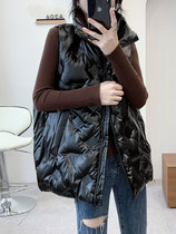 Europe station bright face down cotton waistcoat 2022 Winter new fashion loose Korean version outside wearing vest jacket