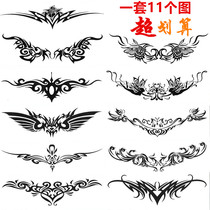 Totem tattoo stickers for men and women waterproof simulation lasting sexy tattoo abdomen long arm wings watermark sticker tide