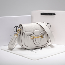 Hong Kong IT Niche Design Genuine Leather Wide Shoulder Strap Single Shoulder Diagonal Satchel Semicircular Fashion Bull Leather Saddle Bag