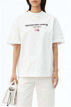 Synced AW female spring autumn season thread neckline pure cotton printed T-shirt