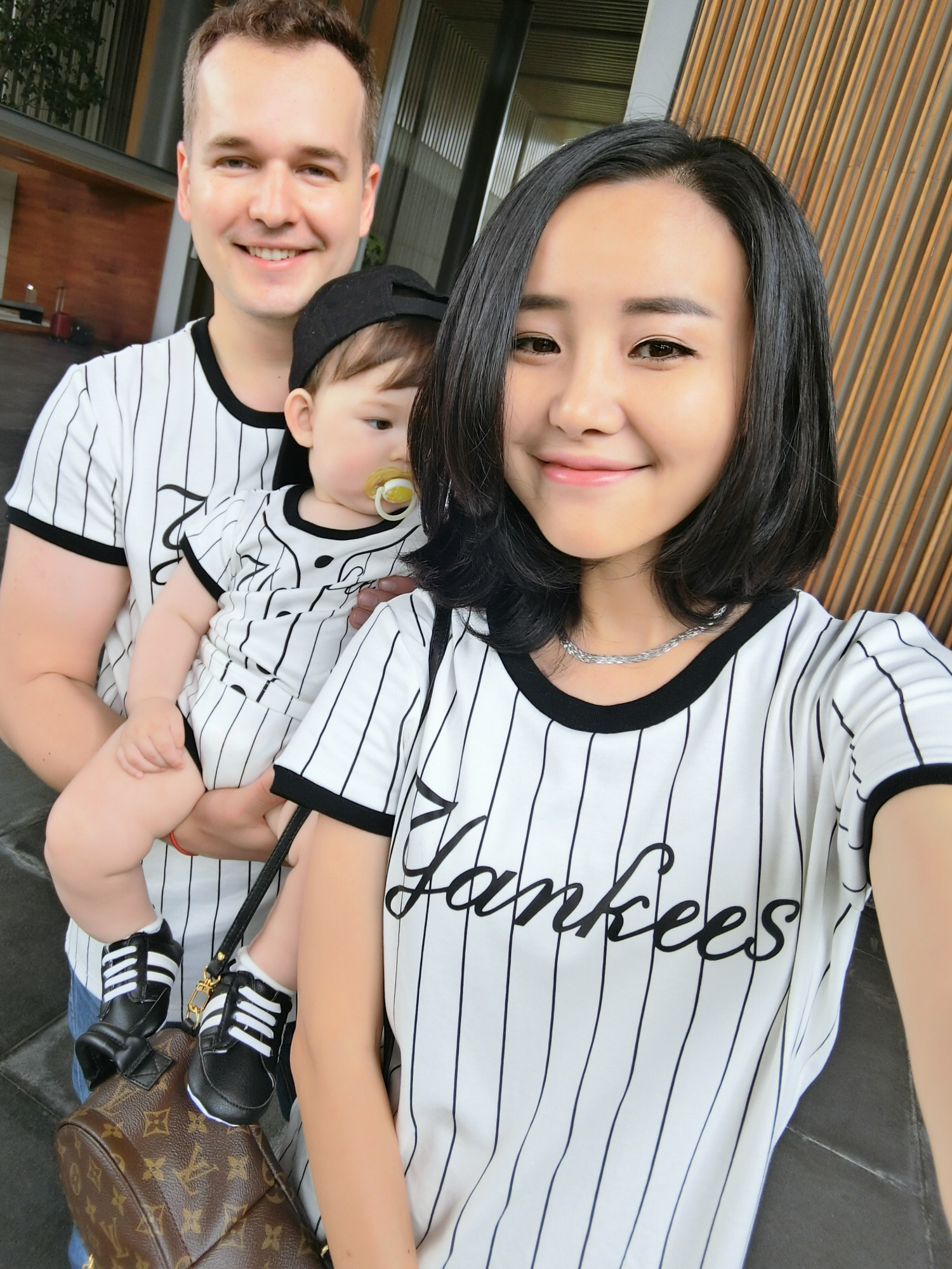 辰辰妈 亲子装夏装2017一家三口男女宝宝棒球运动t恤