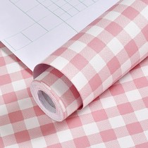 Pink Plaid self-adhesive wallpaper girl bedroom living room college dormitory table refurbished sticker bedroom wallpaper
