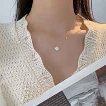 Shell necklace women summer chain 2022 new 18 kgold high - sensation titanium steel mesh is not declined