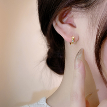 Small Diamond Earring female summer 18k gold earbutton senior fine ear ring in 2022 new tide design