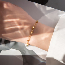 18k gold transfer beads bracelet 2021 new female light extravaganza lengthened rose gold delicate titanium steel not to fall color