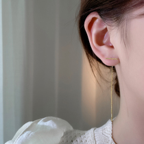 925 pure silver ear line 2022 new tide 18k gold high - sense luxury lavish long - shaped headdress female summer