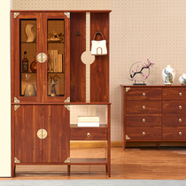 New Chinese Closed Shoes Cabinet One Living Room Divide Cabinet Double-faced Household Door Double-Faced Solid Wooden Room Cabinet