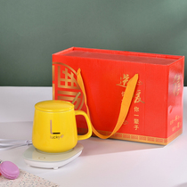 55 degree constant temperature ceramic cup Insulation mug with lid spoon Mens and womens personalized water cup Household couple trend coffee cup