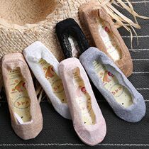 3 5 10 pairs of socks Womens Boat socks womens cotton socks summer thin lace invisible socks stockings womens super shallow lace Hollow