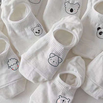 Socks womens boat socks summer thin white shallow mouth invisible non-slip can not fall off with short socks summer