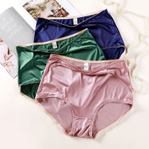 80-200kg high-grade satin large size underwear womens high waist fat mm silky comfortable hip hip triangle trousers