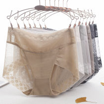 3 high-waisted panties female sense lace cotton crotch abdomen hip lift thin breathable and comfortable womens seamless shorts head