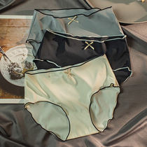 Mid-waist underwear Womens Ice Silk antibacterial breathable female Japanese thin silky thin summer seamless one piece
