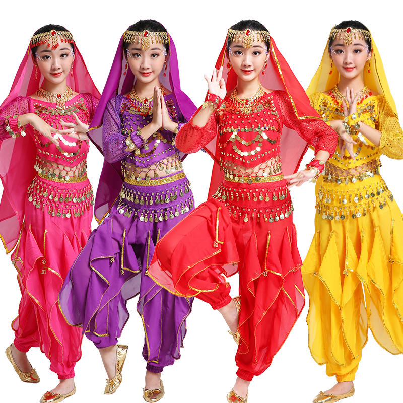 Indian dance costumes children's costumes children's Xinjiang dance costumes girls belly dance children's national dance costumes