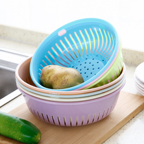 Fruit basket hollow washing basket kitchen plastic vegetable washing basin fruit cleaning drain basket creative household fruit bowl fruit plate