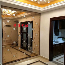 Custom car side diamond shaped curved silver mirror Tea mirror Gray mirror Restaurant film and television background wall art glass fight mirror