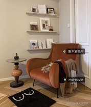 Set of wooden rooms Retro high-quality Nordic ins houndstooth tiger chair Velvet single sofa reading corner