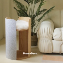 petscare High-end semi-enclosed pet bed Solid wood felt claws cat climbing frame cat jumping platform