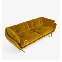 Set of wooden rooms Nordic duck down filled high-end velvet three-person living room main sofa Custom sofa