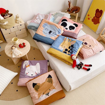 (Send pillowcase)Net red ins pure cotton soybean summer quilt cartoon knitted cotton Super soft Tianzhu cotton Childrens air-conditioning quilt