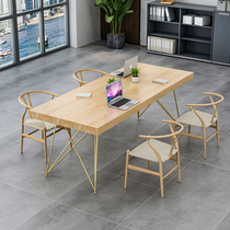 Nordic solid wood desktop computer desk studio simple desk log simple modern desk Workbench home