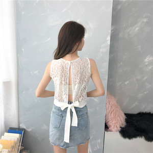 Summer new back lace sexy fashion girl temperament Vest Jacket