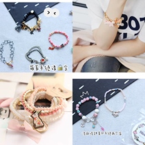 South Korea imported childlike rendering gradient original stone beaded cat tassel bracelet