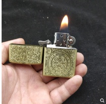 New relief Constantine windproof kerosene lighter ultra thin Creative old retro sandwheel lighter personality